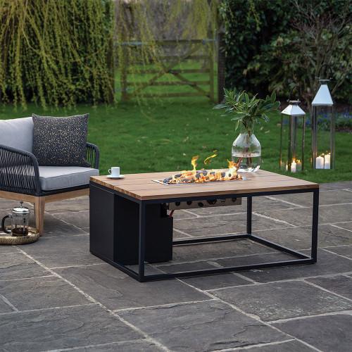 Pacific Lifestyle Cosiloft 120 Black And Teak Fire Pit Table