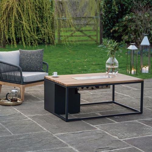 Pacific Lifestyle Cosiloft 120 Black And Teak Fire Pit Table