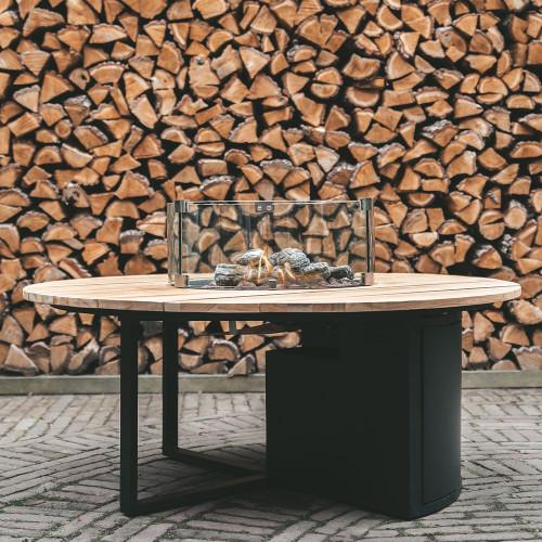 Pacific Lifestyle Cosiloft 120 Black And Teak Round Fire Pit