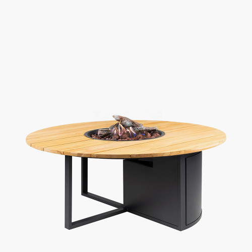pacific lifestyle Cosiloft 120 Black and Teak Round Fire Pit
