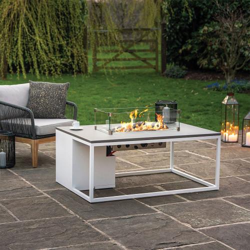 Pacific Lifestyle Cosiloft 120 White And Grey Fire Pit Table