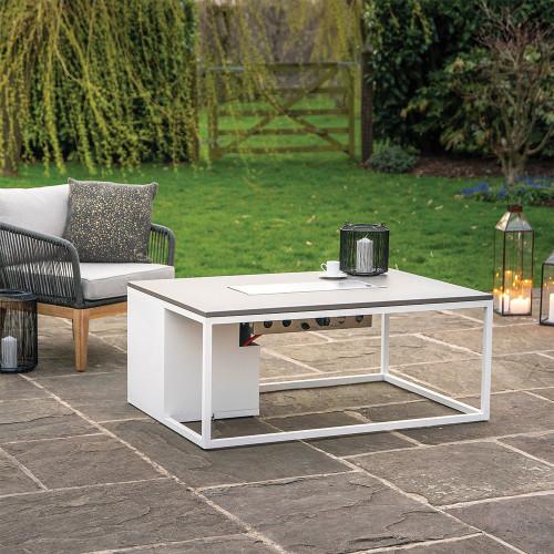 Pacific Lifestyle Cosiloft 120 White And Grey Fire Pit Table