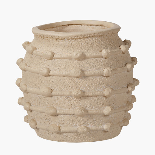 Pacific Lifestyle Cream Bobble Fibrestone Decorative Planter