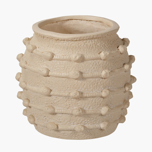 Pacific Lifestyle Cream Bobble Fibrestone Decorative Planter