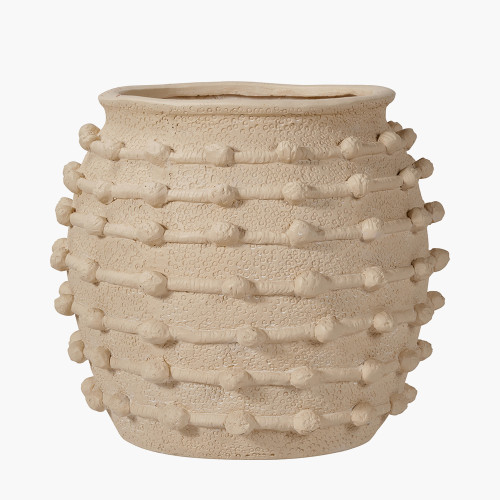 Pacific Lifestyle Cream Bobble Fibrestone Decorative Planter Large