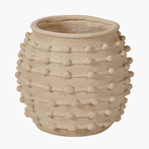 Pacific Lifestyle Cream Bobble Fibrestone Decorative Planter Large