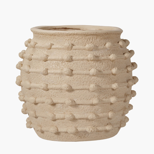 pacific lifestyle Cream Bobble Fibrestone Decorative Planter Large