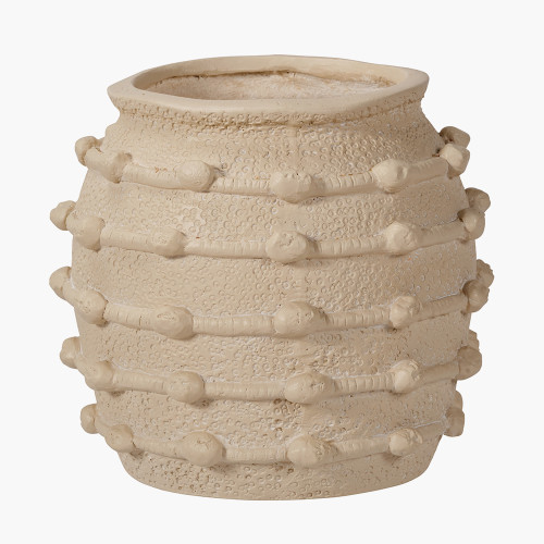 pacific lifestyle Cream Bobble Fibrestone Decorative Planter
