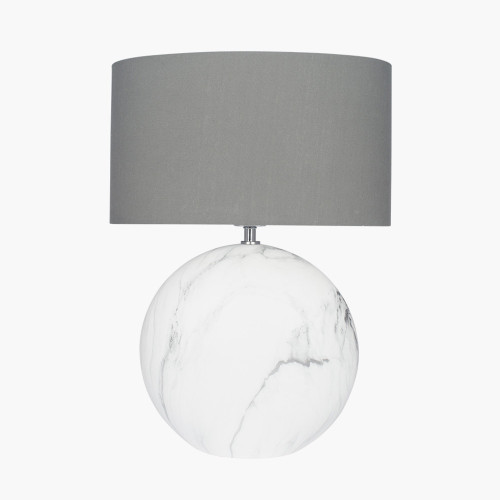 pacific lifestyle Crestola Large Marble Effect Ceramic Table Lamp