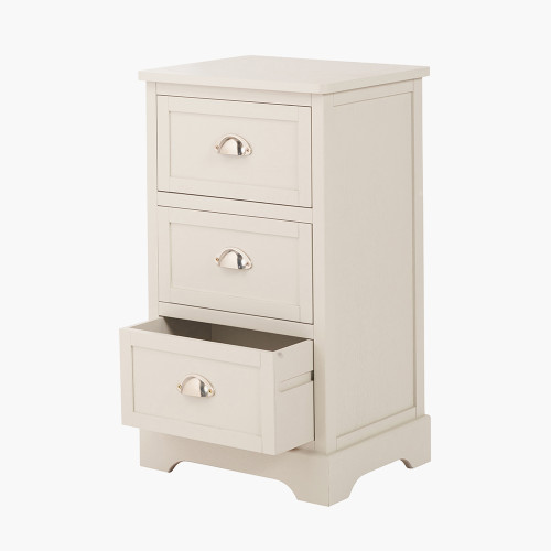 Pacific Lifestyle Croft Linen Pine Wood 3 Drawer Unit
