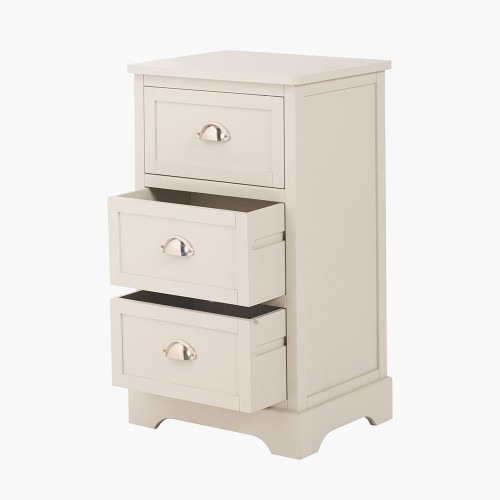 Pacific Lifestyle Croft Linen Pine Wood 3 Drawer Unit