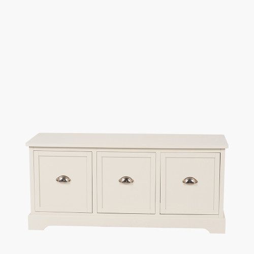 pacific lifestyle Croft Linen Pine Wood 3 Drawer Unit