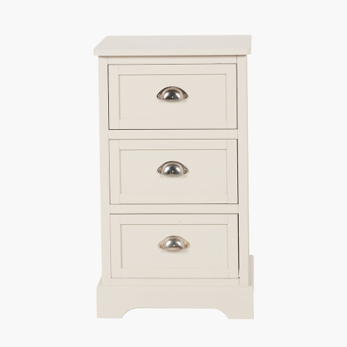 pacific lifestyle Croft Linen Pine Wood 3 Drawer Unit