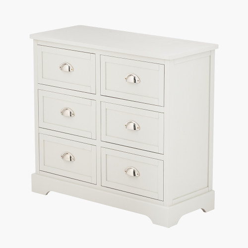 Pacific Lifestyle Croft Linen Pine Wood 6 Drawer Unit