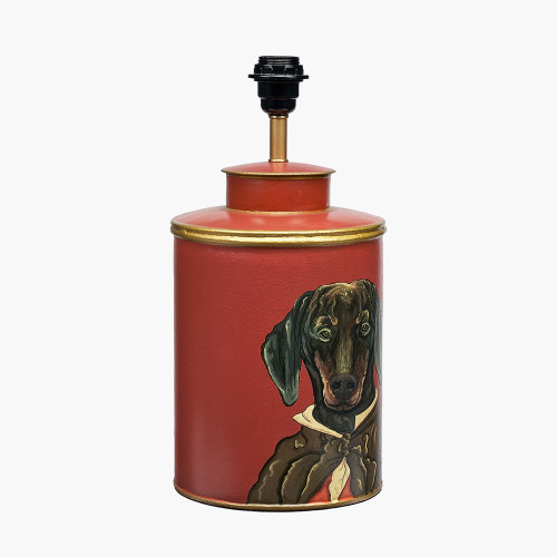Pacific Lifestyle Dachshund Red Hand Painted Metal Table Lamp Base