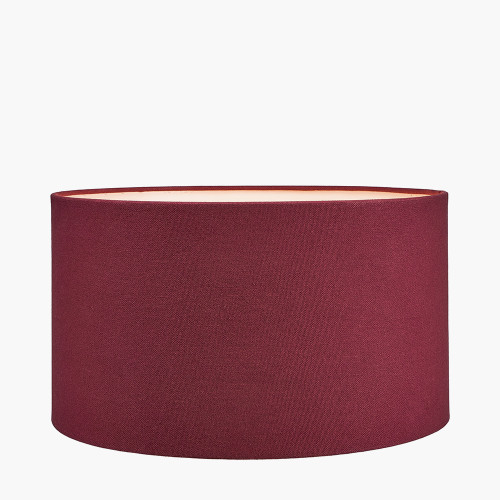 Pacific Lifestyle Dachshund Red Hand Painted Metal Table Lamp Base With Henry 35cm Mulberry Handloom Cylinder Lampshade