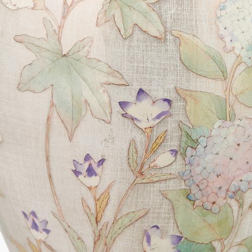 Pacific Lifestyle Daikon Flower Medium Glass Table Lamp Base With Henry 35cm White Handloom Cylinder Lampshade