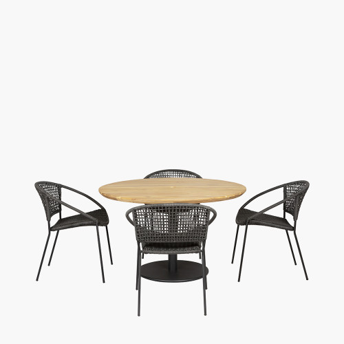 Pacific Lifestyle Dakota Black Outdoor 4 Seater Dining Set