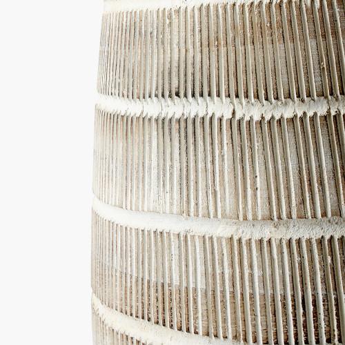 Pacific Lifestyle Dambula White Wash Wood Textured Tall Neck Table Lamp Base