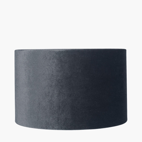 Pacific Lifestyle Dania French Gold Metal Wire Tall Table Lamp Base With Bow 40cm Slate Velvet Cylinder Lampshade