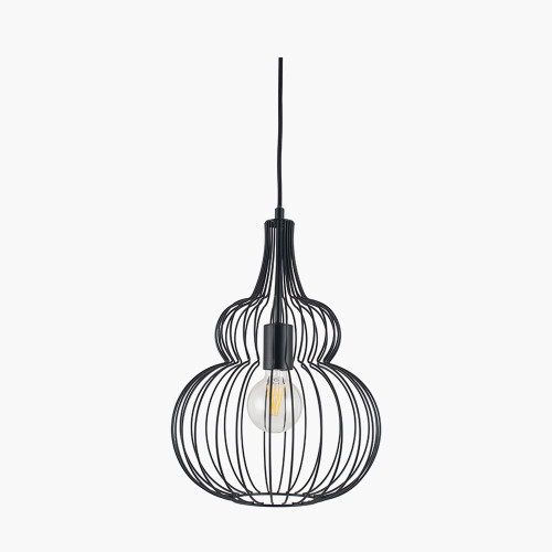pacific lifestyle Dania Matt Black Metal Shaped Wire Pendant