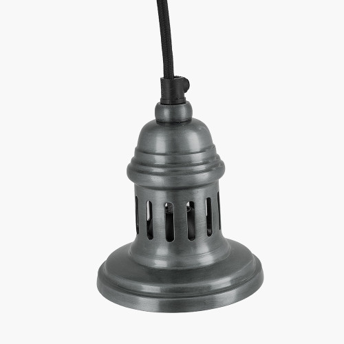 Pacific Lifestyle Dark Antique Silver Metal Electrical Ceiling Fitting For Café And Dome Pendants