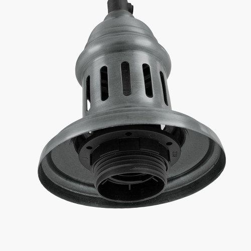 Pacific Lifestyle Dark Antique Silver Metal Electrical Ceiling Fitting For Café And Dome Pendants