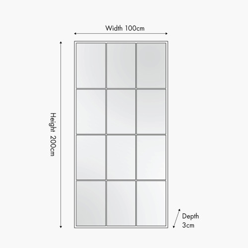 Pacific Lifestyle Dark Grey Metal 12 Section Floor Mirror