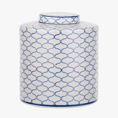 Pacific Lifestyle Demetri Grey And Blue Ceramic Lidded Ginger Jar
