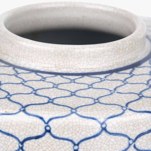 Pacific Lifestyle Demetri Grey And Blue Ceramic Lidded Ginger Jar