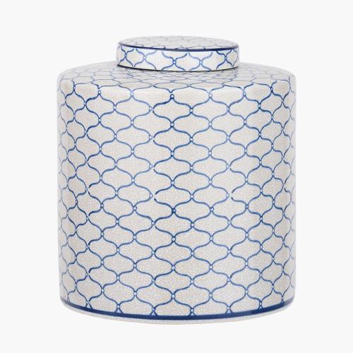 pacific lifestyle Demetri Grey and Blue Ceramic Lidded Ginger Jar