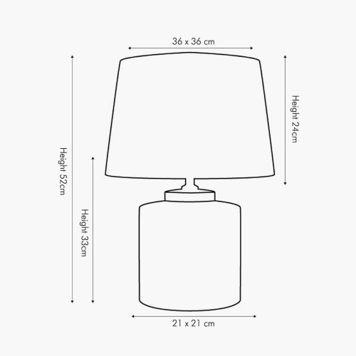 Pacific Lifestyle Demetri Grey And Blue Detail Ceramic Table Lamp