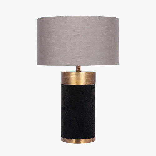 Pacific Lifestyle Dempsey Black Velvet And Antique Gold Metal Table Lamp Base