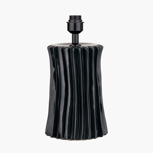 Pacific Lifestyle Devony Black Pleated Ceramic Table Lamp Base