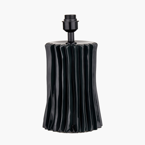 Pacific Lifestyle Devony Black Pleated Ceramic Table Lamp Base