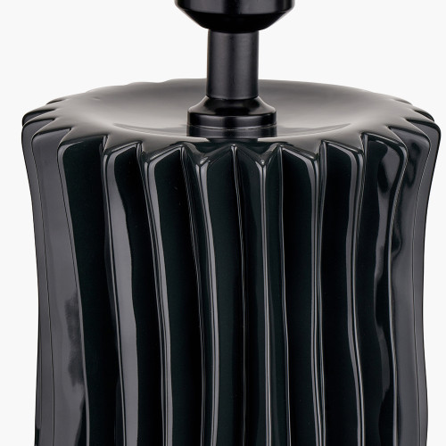 Pacific Lifestyle Devony Black Pleated Ceramic Table Lamp Base