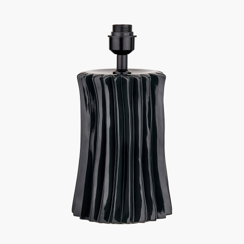 pacific lifestyle Devony Black Pleated Ceramic Table Lamp Base
