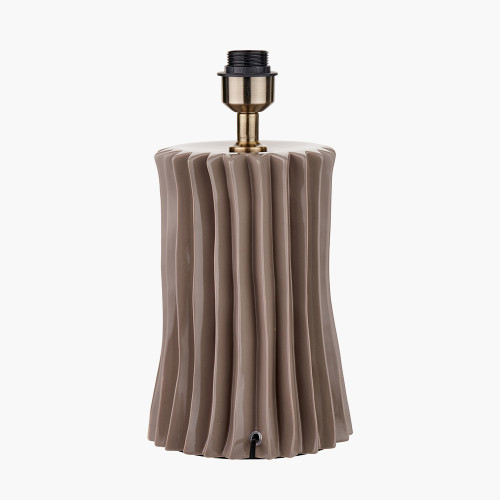 Pacific Lifestyle Devony Taupe Pleated Ceramic Table Lamp Base