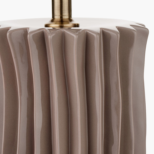 Pacific Lifestyle Devony Taupe Pleated Ceramic Table Lamp Base