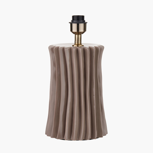 pacific lifestyle Devony Taupe Pleated Ceramic Table Lamp Base