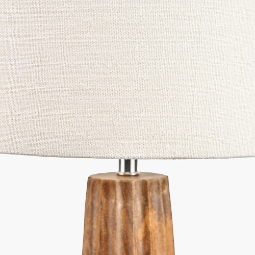 Pacific Lifestyle Draydon Natural Mango Wood Textured Cone Table Lamp