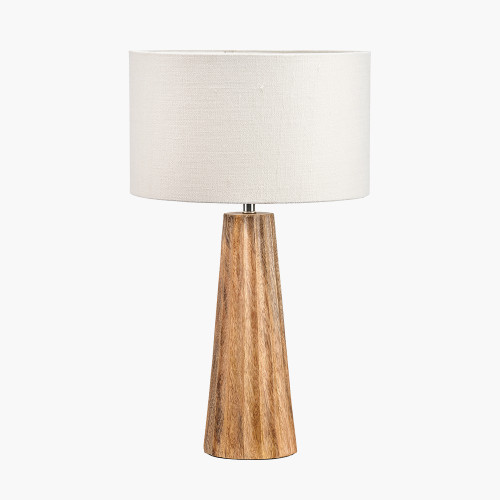 pacific lifestyle Draydon Natural Mango Wood Textured Cone Table Lamp