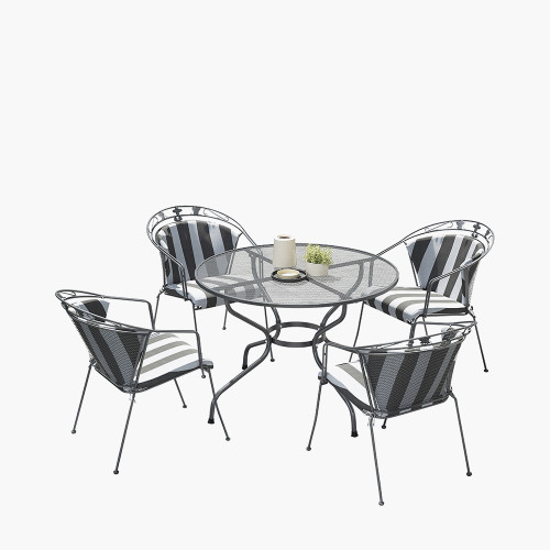 pacific lifestyle Elegance Round 4 Seater Dining Set with Cushions