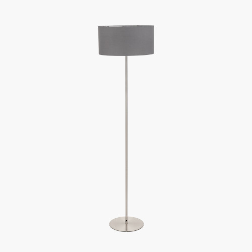 Pacific Lifestyle Elin Brushed Silver And Steel Grey Floor Lamp