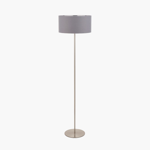 pacific lifestyle Elin Brushed Silver and Steel Grey Floor Lamp