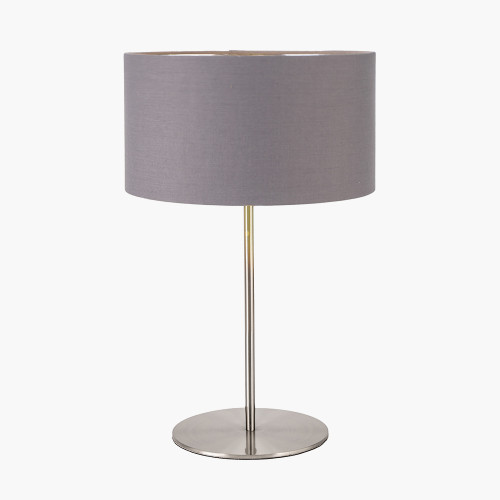 Pacific Lifestyle Elin Brushed Silver And Steel Grey Table Lamp