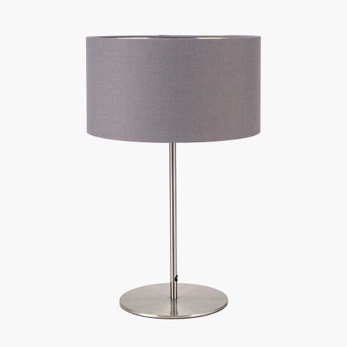 Pacific Lifestyle Elin Brushed Silver And Steel Grey Table Lamp