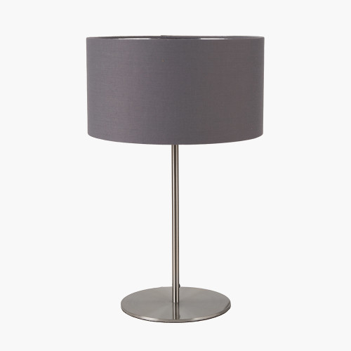 pacific lifestyle Elin Brushed Silver and Steel Grey Table Lamp