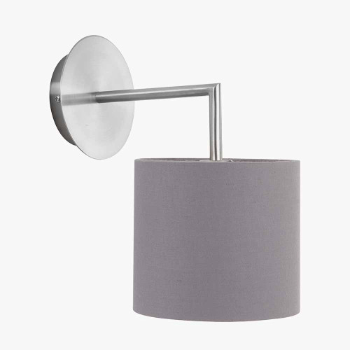 Pacific Lifestyle Elin Brushed Silver And Steel Grey Wall Light