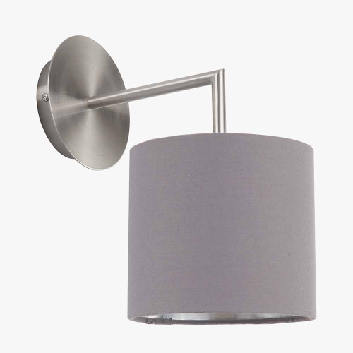 Pacific Lifestyle Elin Brushed Silver And Steel Grey Wall Light